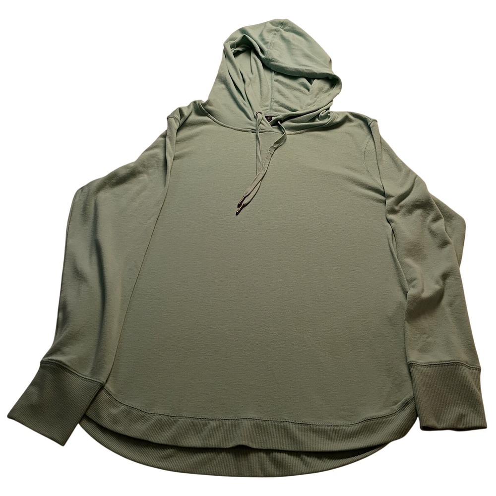 Gaiam Hoodie Women's Yoga Pullover Curved Hem Sage Green Activewear Size L